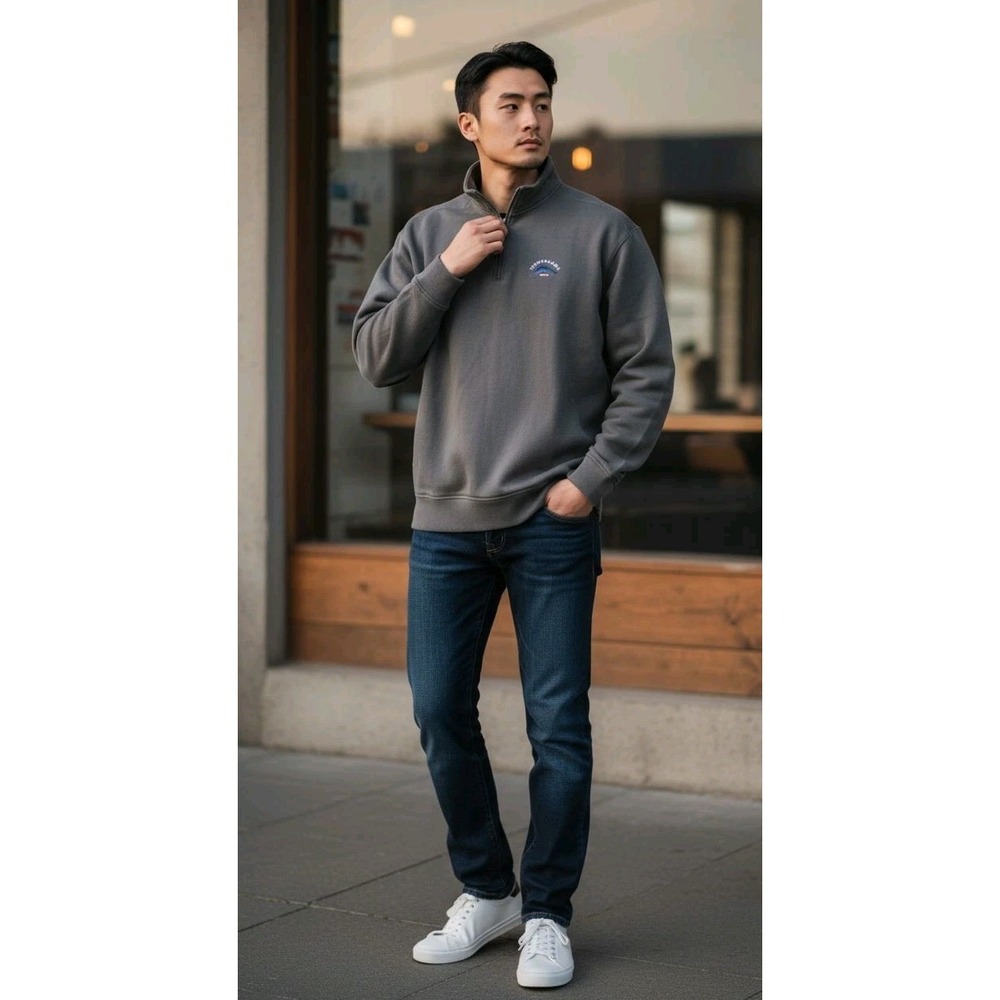 Tommy Bahama Sweater Men XXL Gray Pullover Relax 1/4 ZP Business Classic Casual
